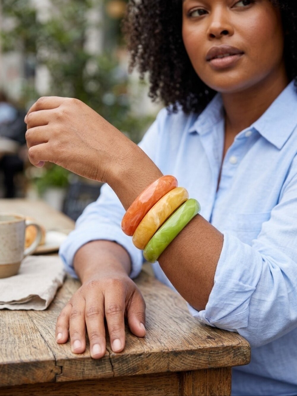 PiperK Color Pop Bangle Set — Pink, Green, Coral, Or Blue, Pick One, NWT - Picture 7 of 13